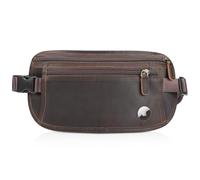 Polare Geldgürtel aus Vollnarbenleder, versteckter Reisepasshalter, Brieftasche, Reisetasche mit AirTag-Schlitz, schmal, RFID-blockierend, Undercover-Hüfttasche