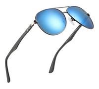 Polarisierte Retro Pilotenbrille Kohlefaser Metall Rahmen UV400 Schutz