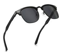 Polarisierte Retro Runde Sonnenbrille UV-Schutz Semi-Rimless