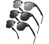 Polarisierte Retro-Sonnenbrille Halbrahmen UV400 für Herren Damen