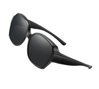 Polarisierte Sonnenbrille über Brille: Umhüllt Fitrover-Brille, UV-Schutz | aus quadratischem Fahren für Männer und Frauen, bequemes Augenschild im Freien für Reisen, C, Consulte la descripción