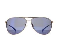 Polaroid Aviator Herren Gold Blau Spiegel Polarisiert PLD 2160/G/S/X Einheitsgröße