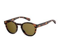 Polaroid Sonnenbrille PLD 6042/S 086/SP 49 mm – Rund, Braun (Havana), polarisiert