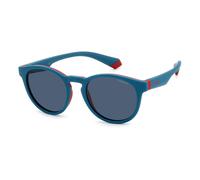 POLAROID KIDS Kinder Brille PLD 8048/S Größe 45-18 mm Teal Rot polarisiert