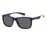 Polaroid Junior PLD 8053/S 80Z/M9 Gläser SONNENBRILLEN Plastik Undurchsichtig blau Rauch Hocken Polarisiert