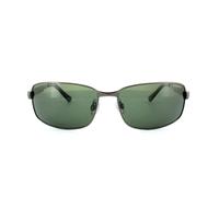 Polaroid Rectangle Mens Dark Gunmetal Green Polarise Lunettes de soleil Einheitsgröße
