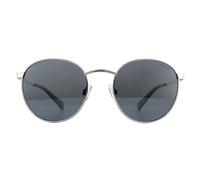 Polaroid Round Unisexe Palladium Grey Silver Mirror Polarise Lunettes de soleil Einheitsgröße