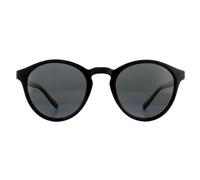 Polaroid Runde Unisex glänzend schwarz grau polarisierte Sonnenbrille Einheitsgröße