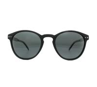 Polaroid Runde Unisex glänzend schwarz grau polarisierte Sonnenbrille Einheitsgröße