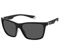 Polaroid Rectangle Mens Schwarz Grau Grau Polarisierte Sonnenbrille Einheitsgröße