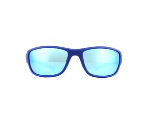 Polaroid Sport Wrap Mens Blue Blue Mirror Polarisierte Sonnenbrille Einheitsgröße