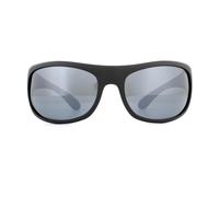 Polaroid Sport Wrap Mens Matte Schwarz Grau Silber Polarisiert Spiegel Sonnenbrillen Einheitsgröße