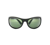 Polaroid Sport Wrap Unisex Schwarz Gummi Grün Polarisierte Sonnenbrille Einheitsgröße
