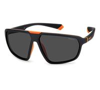 POLAROID Unisex-Erwachsene PLD 2142/S Sonnenbrille, Nero e Arancione Opaco, 61