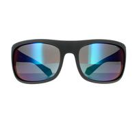 Polaroid Wrap Mens Grau Grün Grau Grün Spiegel Polarisierte Sonnenbrille Einheitsgröße
