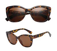 PolarSpex Polarisierte Katzenaugen-Sonnenbrille für Frauen - Übergroße UV400 Celebrity Fashion Sonnenbrille für Strand oder Autofahren, Braune Schildkröte, polarisiertes Braun, Einheitsgröße