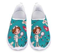 POLERO Cute Nurse Shoes Damenmode Sneaker Slip-On Leichte Mesh-Schuhe für lässiges Gehen und Laufen, EU40