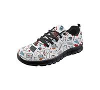 POLERO Damen Sneakers Nurse Shoes Frauen Krankenschwester Schuhe Atmungsaktives Netz Leichte Laufschuhe Sneakers Flat Walking Work Sneakers Tennisschuhe, EU 38