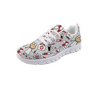 POLERO Hellgrau Schuhe Damen Nurse Shoes Pflegeschuhe Sneakers Schuhe Krankenschwester leichte Laufen Walking Mesh Flats Tennis Schuhe Laufschuhe für Frauen Sport Wohnungen Größe 42