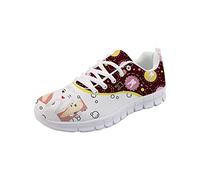 POLERO Mens Womens Nurse Schuhe Lässige Flache Turnschuhe niedliche Cartoon-Zähne Laufschuhe Straßenwanderschuhe, EU39