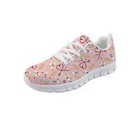POLERO Nurse Shoes Damen Krankenschwester Schuhe Cartoon Nurse Bear Sneaker Fashion Laufen Walking Schnürschuhe Sportschuhe Rosa 37 EU
