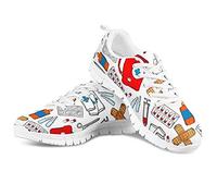 POLERO Nurse Shoes Krankenschwester Schuhe Damen Herren Sneaker Schnürer Sportschuhe Atmungsaktiv Laufschuhe für Spring Summer 40 EU (Weiß)