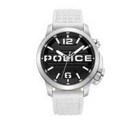 Police Herrenuhr REBEL PEWJD0021704 Edelstahl Weiß Lederarmband 44 mm 5 bar