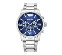 Police Avondale Herren-Armbanduhr, blaues Zifferblatt mit Armband aus Silber - PEWJK0004404, modern