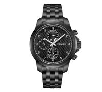 Police Herren Armbanduhr Mensor Chronograph Quarz Edelstahl Schwarz 42 mm