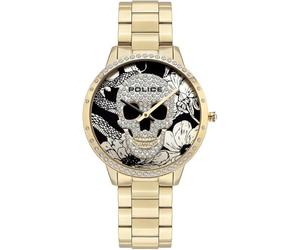 Police Damenuhr Horta Gold, Edelstahl, Analog, Quarz, 3 Bar, PL16067MSG.02M