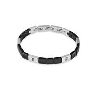 Armband POLICE "Ceramica II", edelstahlfarben, schwarz, Armbänder, Herren, 22cm, Edelstahl, Armband (17084124-0) edelstahlfarben, schwarz