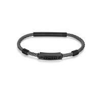 Police Herren Armband Edelstahl Schwarz 21cm - Herrenarmband Kette Leder Armband Herren