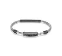 Police Herren Armband Kette Edelstahl Schwarz 18 cm - Herrenarmband Kette Silber Schwarz - Armband Herren Stahlkette