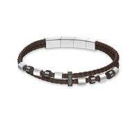 Police Herren Armband Leder Braun Silber Edelstahl Armbänder Herren Lederarmband Herren Schmuck Männerarmband Herren Leder
