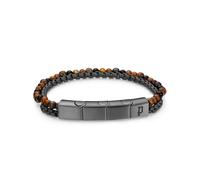 Police Herren Armband Leder Edelstahl Braun Schwarz Tigerauge Beads Herrenarmband Schmuck Armbänder Herren Armband Leder