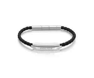 Police Herren Armband Leder Schwarz Edelstahl Herrenarmband Leder Armband Leder Herren Lederarmband Herren