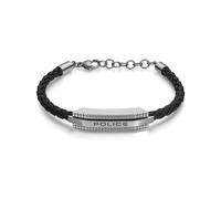 Police Herren Armband Leder Schwarz Edelstahl Herrenarmband Lederkette Lederband Armbänder Herren Lederarmband Herren Lederarmband