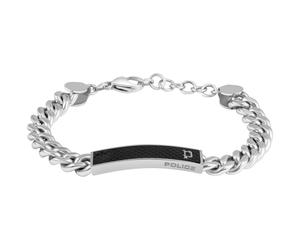 POLICE Herren Armband Strip II - Silber Schwarz - PEAGB0010403