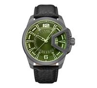 Police Herren Armbanduhr Analog Leder Grün 42mm - Chronograph Herrenuhr Armbanduhr Uhrzeit Analoguhr