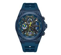 Police Herren Armbanduhr Chronograph Blau/Gelb 44mm - Uhren Armbanduhr Herrenuhr Chronograph Sportuhr - Police Uhr