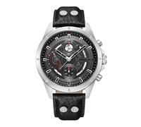 Police Herren Armbanduhr Chronograph Leder Schwarz Silber 46mm Analog Quarz Uhrzeit Datum Herrenuhr