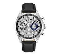 Police Herren Chronograph Armbanduhr Leder Schwarz 44mm - Handgelenk Uhr Zeitmesser Chronographen