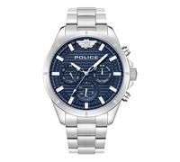 Police Herren Chronograph Uhr Blau/Silber 44mm Edelstahl Armbanduhr Herrenuhr Chronographen