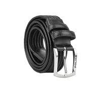 Police Herren Gürtel aus Echtem Leder, Elastisch und Geflochten, 3,5 cm Breit, Komfortabel und kürzbar, Inkl. Geschenkbox