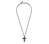 Police Herren Halskette Kreuzkette 50 cm Schwarz Edelstahl Herrenkette Halskette Kreuz Anhänger