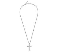 Police Herren Kette Kreuz Halskette Silber 50 cm Edelstahl Kette Herrenkette Kreuzkette Halskette Silberkette