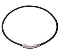 Police Herren Kette Leder(schwarz)/Edelstahl 42cm P20660PLB-07