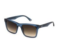 Police Herren Spln35 Sonnenbrille, Blau (Shiny Transp.Blue), 55