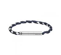 Police Herren Leder Armband Blau/Weiß/Schwarz Geflochten Lederarmband Herrenarmband Lederband Herren Schmuck