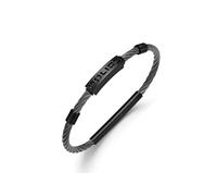 Police Herren Armband Edelstahl Schwarz 21cm - Herrenarmband Kette Leder Armband Herren